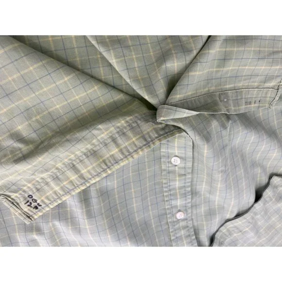 Gitman Bros Shirt Mens Large L Short Sleeve Button Up Green Plaid Pocket - Picture 6 of 6